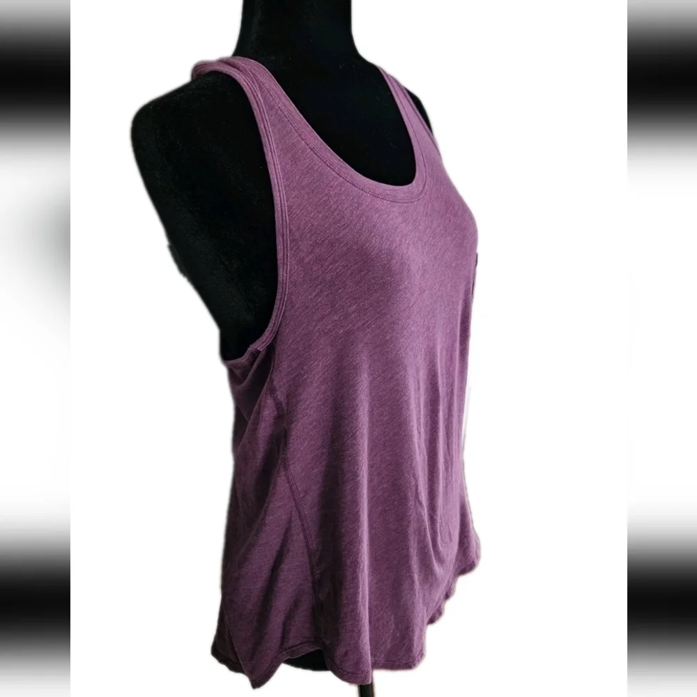 Lululemon Womens Heathered Plum Purple Yogi Racer Back Soft Workout Tank M
